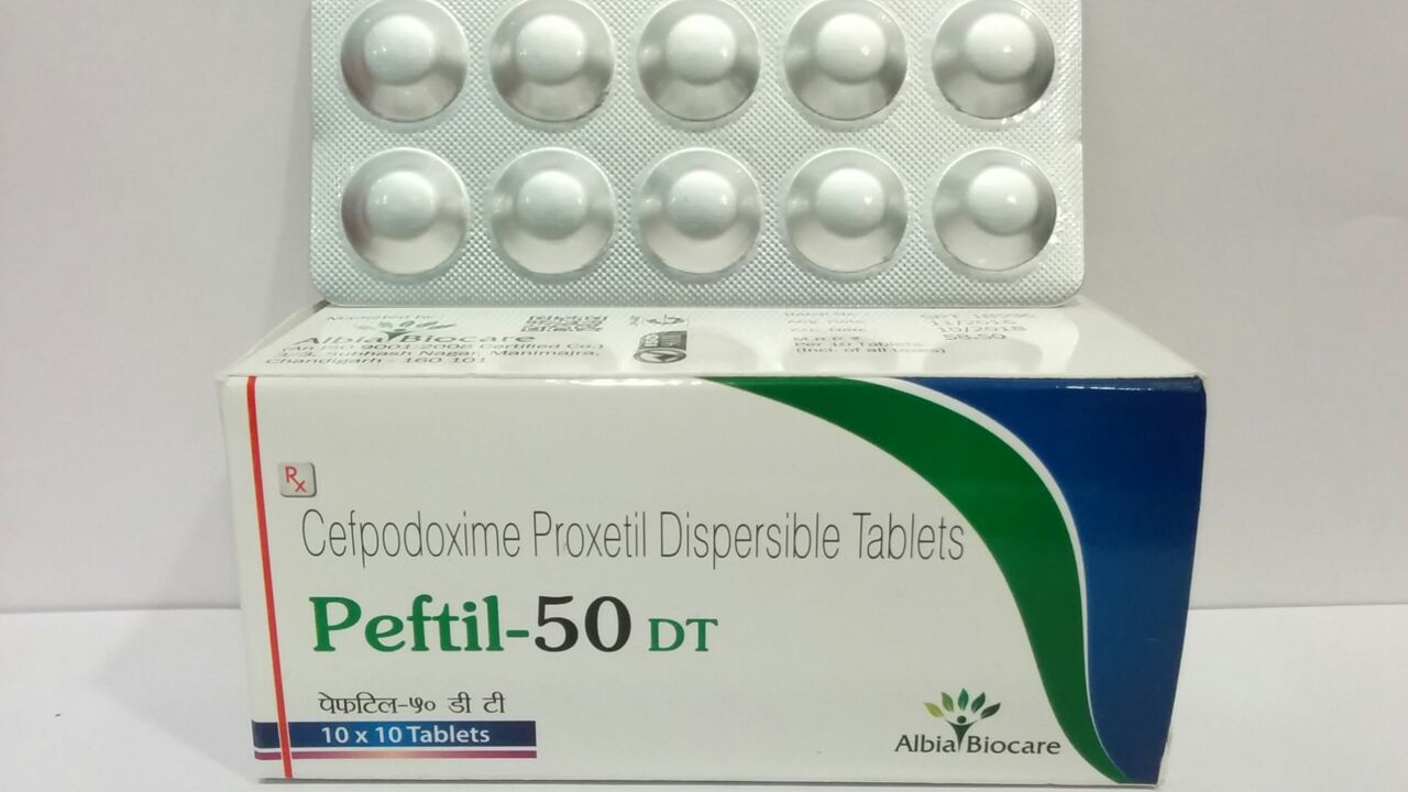 PEFTIL-50DT | Cefpodoxime Proxetil 50mg DT(Alu-Alu)